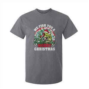 Xmas Fishing T Shirt For Kid We Fish You A Merry Christmas Santa Hat TS09 Charcoal Print Your Wear