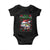 Christmas Fishing Baby Onesie Merry Fishmas Fisherman Santa Hat Fish TS09 Black Print Your Wear