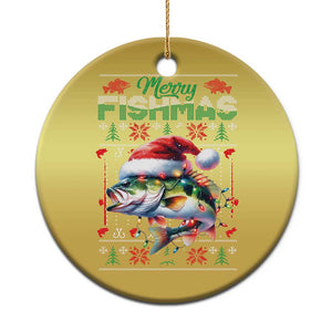 Xmas Fishing Christmas Ornament Merry Fishmas Fisherman Santa Hat Fish TS09 Print Your Wear