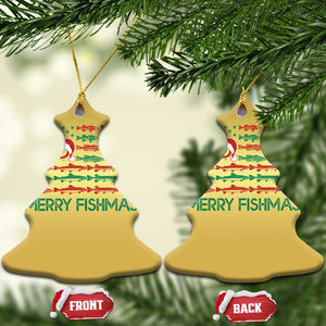 Xmas Fishing Christmas Ornament Merry Fishmas Fisherman American Flag TS09 Christmas Tree Gold Print Your Wear