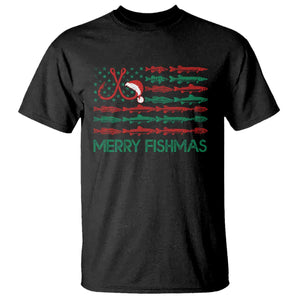 Christmas Fishing T Shirt Merry Fishmas Fisherman American Flag TS09 Black Print Your Wear