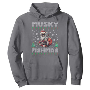 Christmas Muskie Fishing Hoodie Musky Fishmas Fisherman TS09 Charcoal Print Your Wear