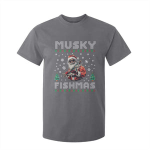 Christmas Muskie Fishing T Shirt For Kid Musky Fishmas Fisherman TS09 Charcoal Print Your Wear