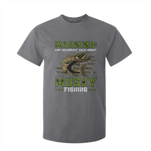 Warning May Randomly Talk About Musky Fishing T Shirt For Kid TS09 Charcoal Print Your Wear