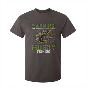 Warning May Randomly Talk About Musky Fishing T Shirt For Kid TS09 Dark Chocolate Print Your Wear