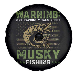 Warning May Randomly Talk About Musky Fishing Spare Tire Cover TS09 Print Your Wear