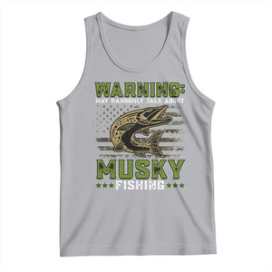 Warning May Randomly Talk About Musky Fishing Tank Top TS09 Athletic Heather Print Your Wear