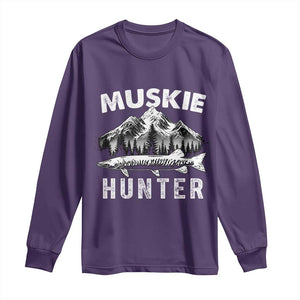 Musky Hunter Fishing Fisherman Long Sleeve Shirt TS09 Purple Print Your Wear