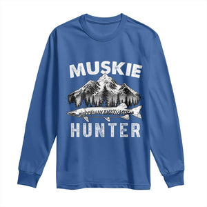 Musky Hunter Fishing Fisherman Long Sleeve Shirt TS09 Royal Blue Print Your Wear