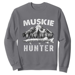 Musky Hunter Fishing Fisherman Sweatshirt TS09 Charcoal Print Your Wear