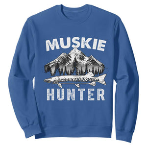 Musky Hunter Fishing Fisherman Sweatshirt TS09 Royal Blue Print Your Wear