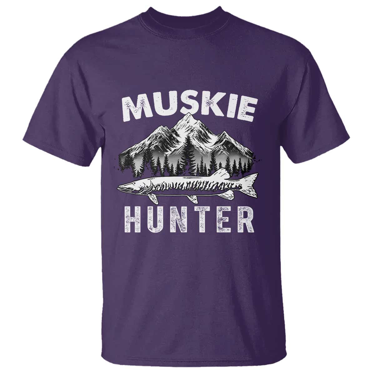 Musky Hunter Fishing Fisherman T Shirt TS09 Purple Print Your Wear