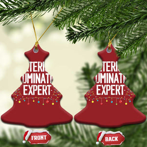 Funny Xmas Christmas Ornament Exterior Illumination Expert Christmas Lights TS09 Christmas Tree Red Print Your Wear