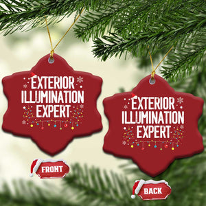 Funny Xmas Christmas Ornament Exterior Illumination Expert Christmas Lights TS09 Snow Flake Red Print Your Wear