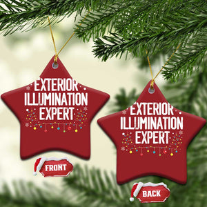 Funny Xmas Christmas Ornament Exterior Illumination Expert Christmas Lights TS09 Star Red Print Your Wear