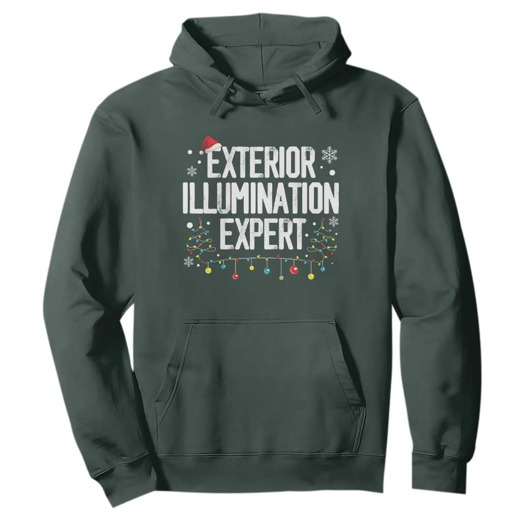 Funny Christmas Hoodie Exterior Illumination Expert Christmas Lights TS09 Dark Forest Green Print Your Wear