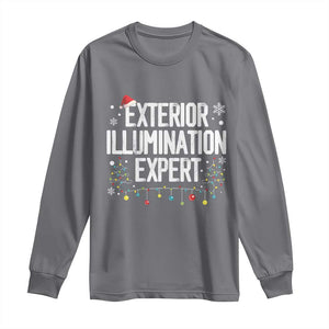 Funny Christmas Long Sleeve Shirt Exterior Illumination Expert Christmas Lights TS09 Charcoal Print Your Wear