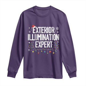 Funny Christmas Long Sleeve Shirt Exterior Illumination Expert Christmas Lights TS09 Purple Print Your Wear