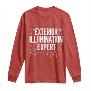 Funny Christmas Long Sleeve Shirt Exterior Illumination Expert Christmas Lights TS09 Red Print Your Wear