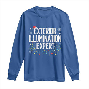 Funny Christmas Long Sleeve Shirt Exterior Illumination Expert Christmas Lights TS09 Royal Blue Print Your Wear