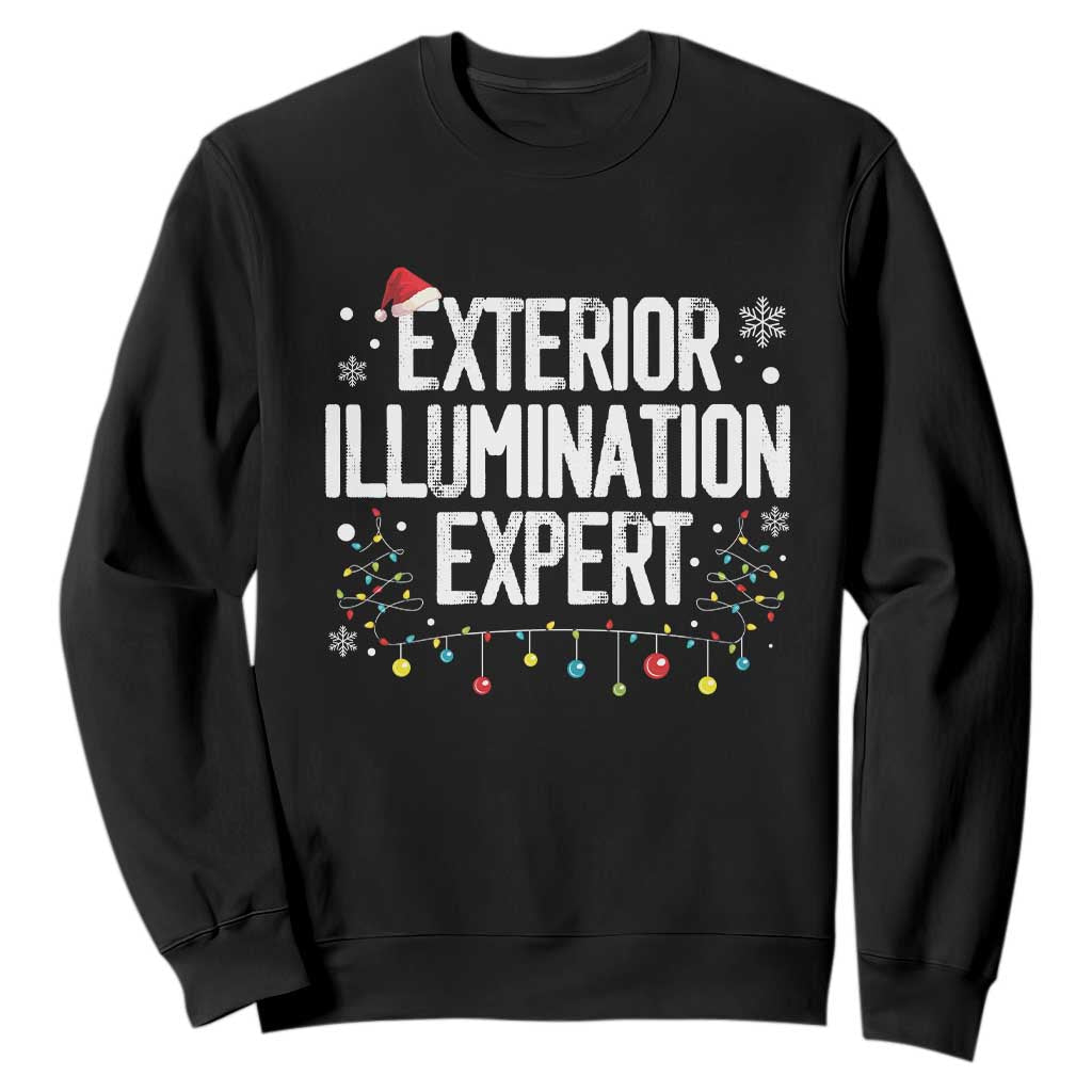 Funny Christmas Sweatshirt Exterior Illumination Expert Christmas Lights TS09 Black Print Your Wear