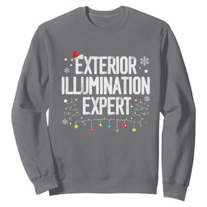 Funny Christmas Sweatshirt Exterior Illumination Expert Christmas Lights TS09 Charcoal Print Your Wear