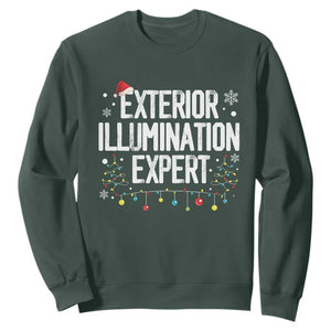 Funny Christmas Sweatshirt Exterior Illumination Expert Christmas Lights TS09 Dark Forest Green Print Your Wear