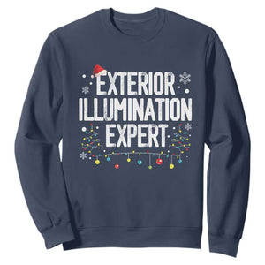 Funny Christmas Sweatshirt Exterior Illumination Expert Christmas Lights TS09 Navy Print Your Wear