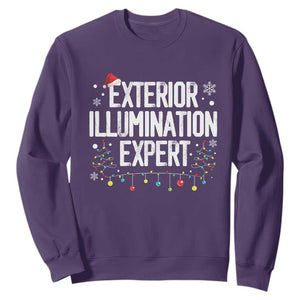 Funny Christmas Sweatshirt Exterior Illumination Expert Christmas Lights TS09 Purple Print Your Wear