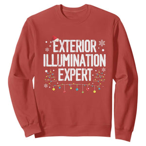 Funny Christmas Sweatshirt Exterior Illumination Expert Christmas Lights TS09 Red Print Your Wear