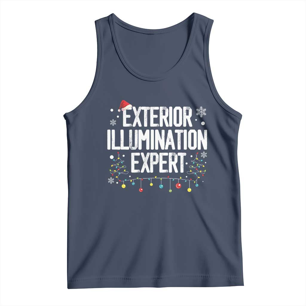 Funny Christmas Tank Top Exterior Illumination Expert Christmas Lights TS09 Navy Print Your Wear