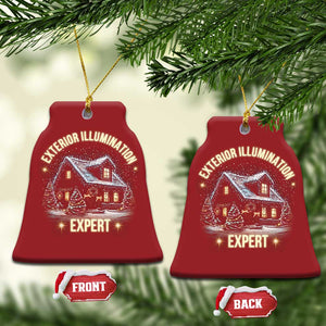 Funny Xmas Christmas Ornament Exterior Illumination Expert Christmas Lights Home TS09 Bell Flake Red Print Your Wear