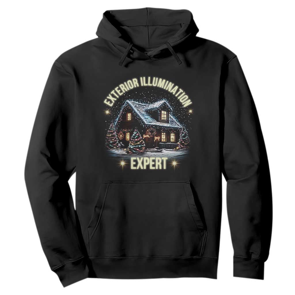 Funny Christmas Hoodie Exterior Illumination Expert Christmas Lights Home TS09 Black Print Your Wear