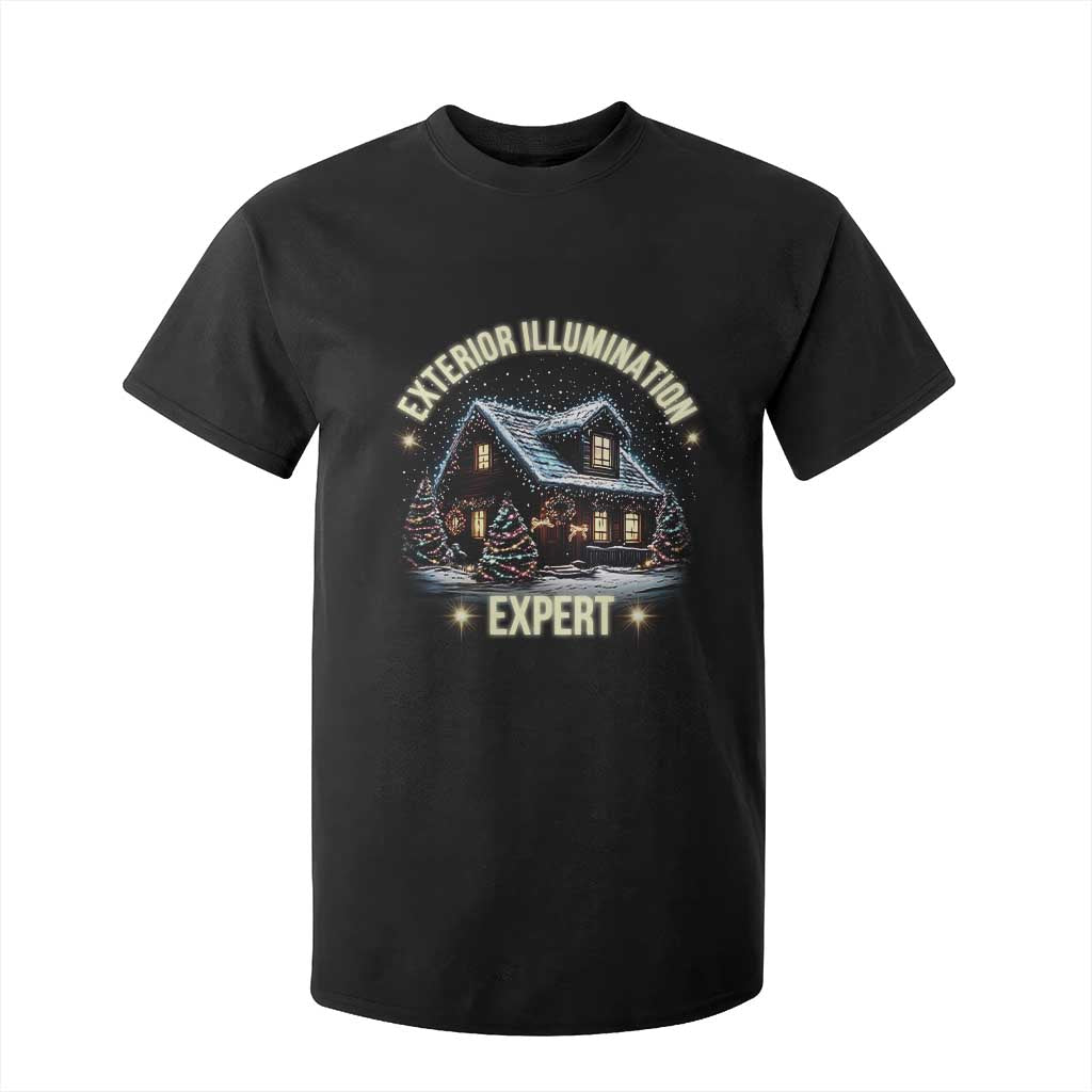 Funny Christmas T Shirt For Kid Exterior Illumination Expert Christmas Lights Home TS09 Black Print Your Wear