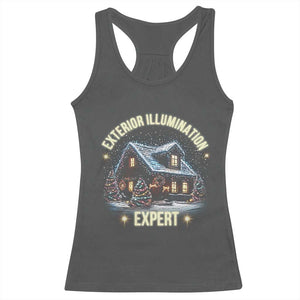 Funny Christmas Racerback Tank Top Exterior Illumination Expert Christmas Lights Home TS09 Dark Heather Print Your Wear