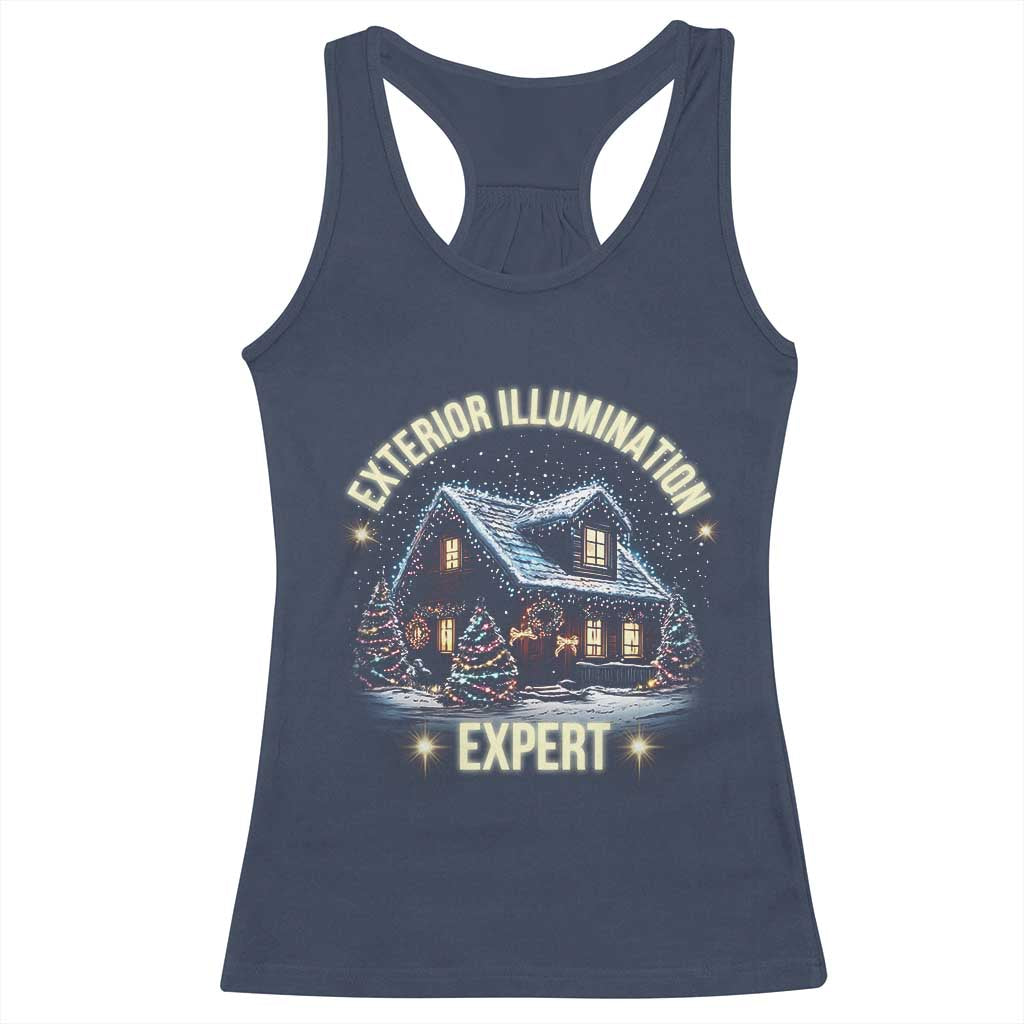 Funny Christmas Racerback Tank Top Exterior Illumination Expert Christmas Lights Home TS09 Navy Print Your Wear