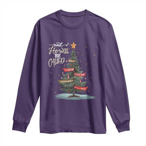 Xmas Christian Long Sleeve Shirt He Will Be Called Wonderful Counselor TS09 Purple Print Your Wear