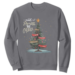 Xmas Christian Sweatshirt He Will Be Called Wonderful Counselor TS09 Charcoal Print Your Wear