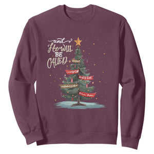 Xmas Christian Sweatshirt He Will Be Called Wonderful Counselor TS09 Maroon Print Your Wear