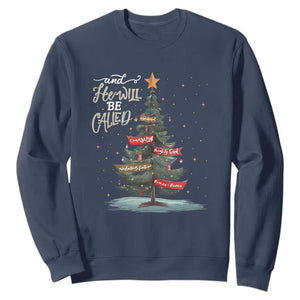 Xmas Christian Sweatshirt He Will Be Called Wonderful Counselor TS09 Navy Print Your Wear