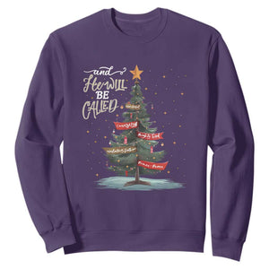 Xmas Christian Sweatshirt He Will Be Called Wonderful Counselor TS09 Purple Print Your Wear