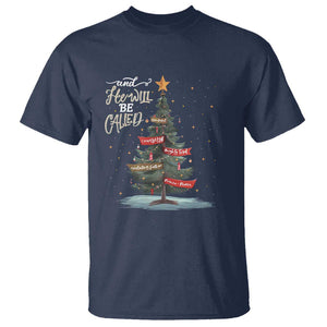 Xmas Christian T Shirt He Will Be Called Wonderful Counselor TS09 Navy Print Your Wear