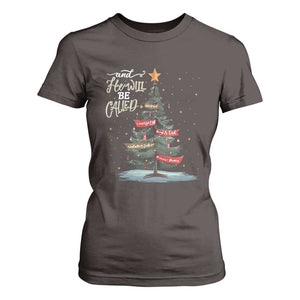 Xmas Christian T Shirt For Women He Will Be Called Wonderful Counselor TS09 Dark Chocolate Print Your Wear