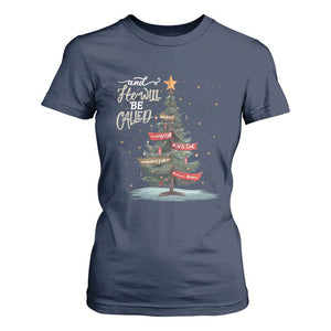 Xmas Christian T Shirt For Women He Will Be Called Wonderful Counselor TS09 Navy Print Your Wear