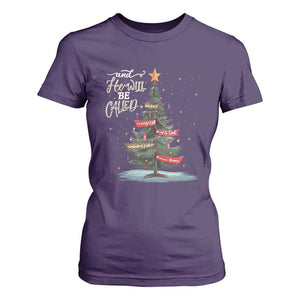 Xmas Christian T Shirt For Women He Will Be Called Wonderful Counselor TS09 Purple Print Your Wear