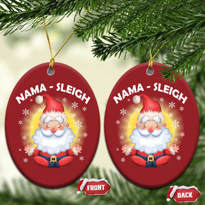 Xmas Yoga Christmas Ornament Nama Sleigh Cute Santa TS09 Oval Red Print Your Wear