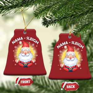 Xmas Yoga Christmas Ornament Nama Sleigh Cute Santa TS09 Bell Flake Red Print Your Wear