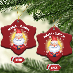 Xmas Yoga Christmas Ornament Nama Sleigh Cute Santa TS09 Snow Flake Red Print Your Wear