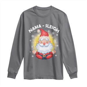 Christmas Yoga Long Sleeve Shirt Nama Sleigh Cute Santa TS09 Charcoal Print Your Wear