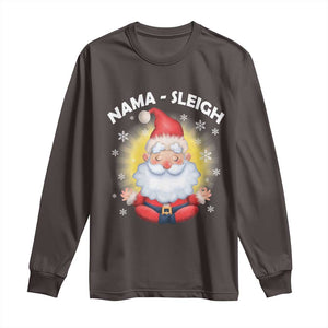 Christmas Yoga Long Sleeve Shirt Nama Sleigh Cute Santa TS09 Dark Chocolate Print Your Wear